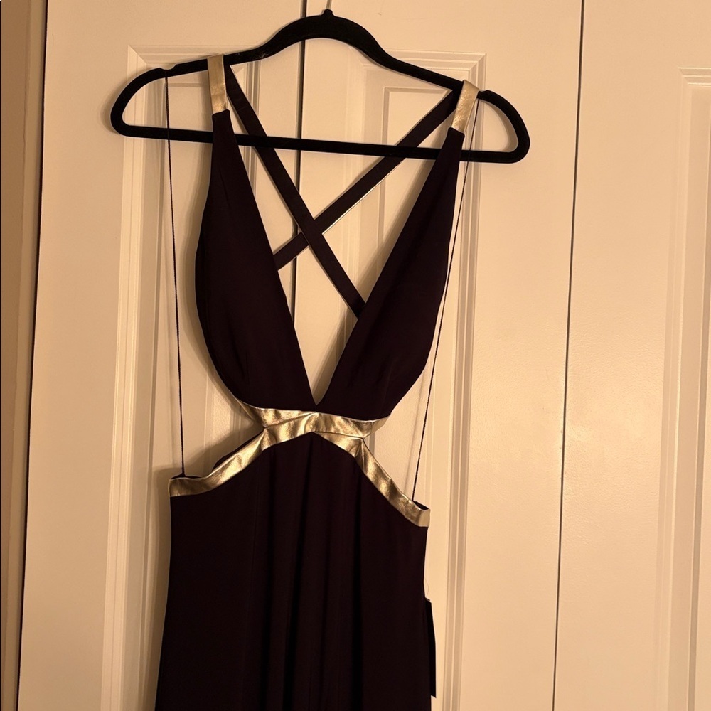 Vintage Aidan Mattox Black Cut-Out, Backless Jersey Gown!! NWT — Size 6 - Picture 5 of 13